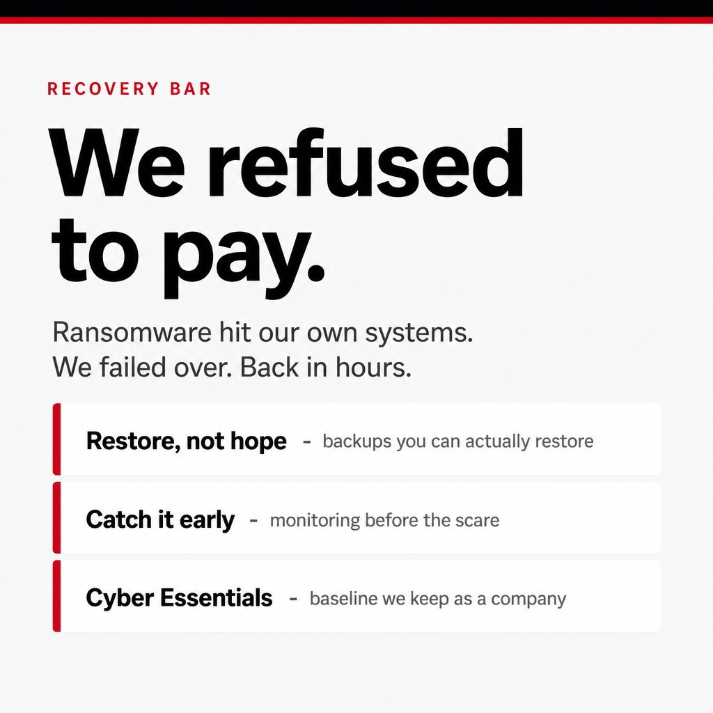 LinkedIn post visual: We refused to pay